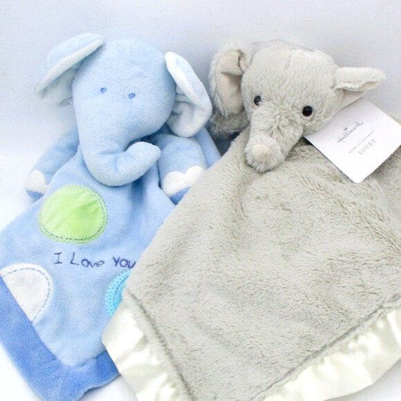 Hallmark Carters Baby Elephant Loveys Set Plush Security Satin Trim I Love You 1 - Picture 1 of 11